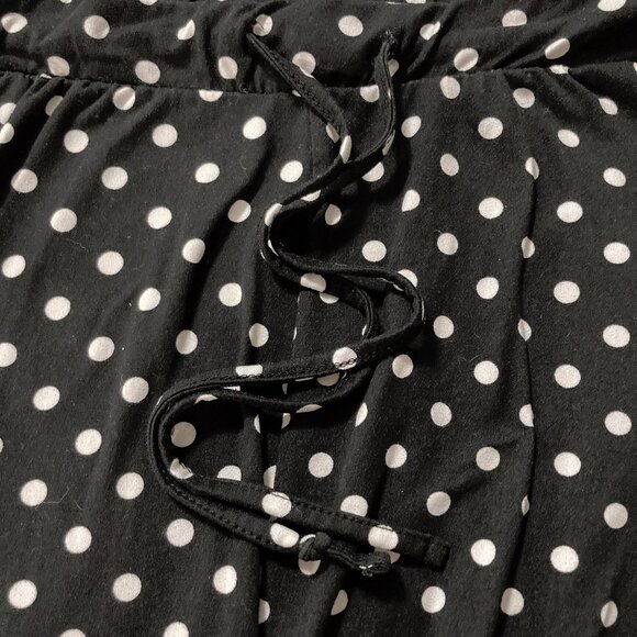 FABULOUS (brand) Black white polka dot capri length pajama pants ~ MEDIUM LARGE - Picture 4 of 11